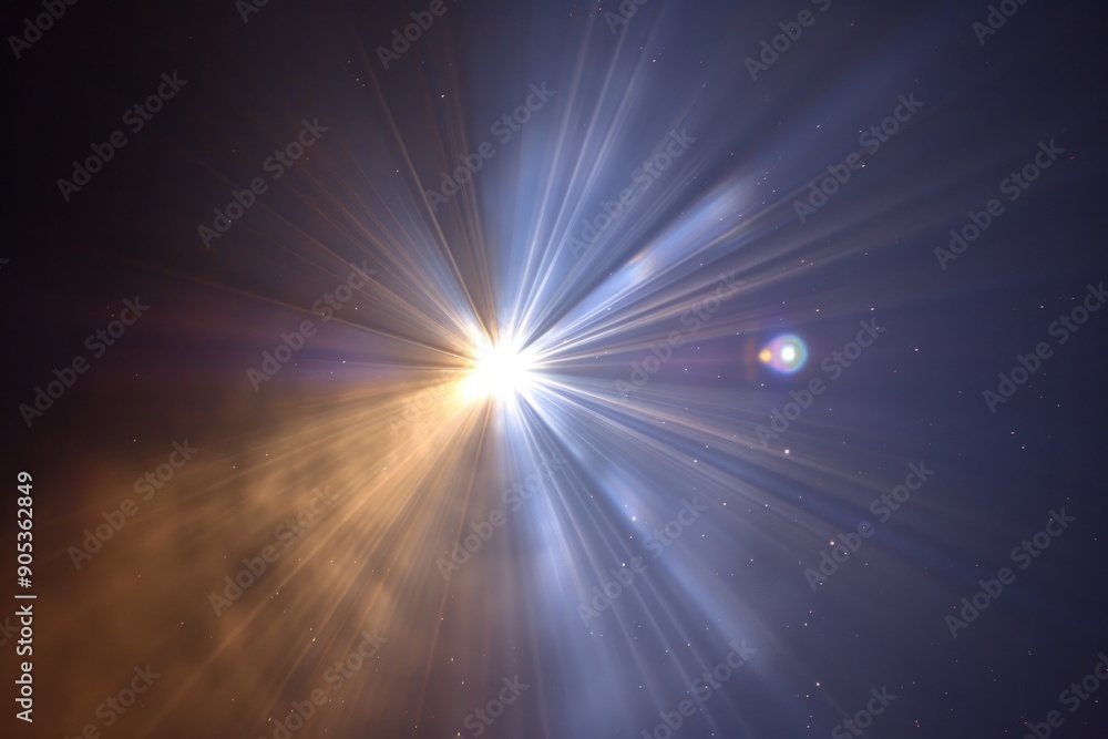 Obraz premium A close up of a bright light shining through the sky
