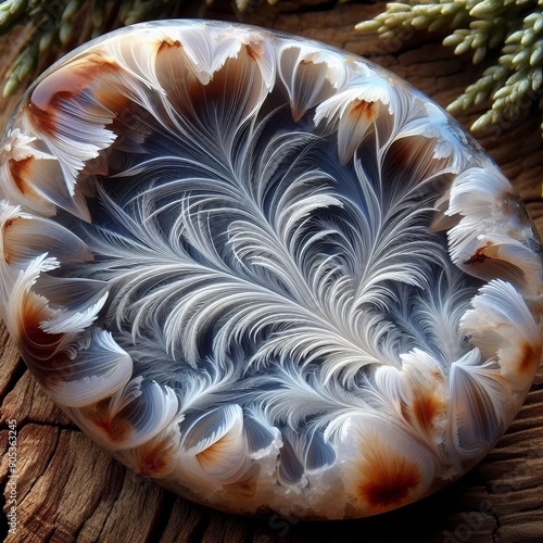 50 12 Plume Agate a type of agate with delicate feather like inc