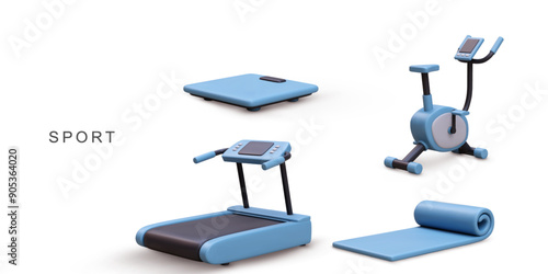 3d realistic sport set. Vector illustration.