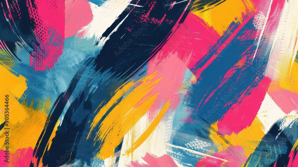 Fototapeta premium Abstract brush stroke pattern in vibrant colors