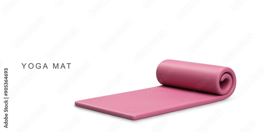 3d realistic Yoga Mat on white background. Vector illustration. 3d realistic Yoga Mat on white background. Vector illustration.