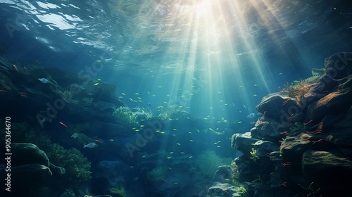 Wallpaper Mural 海中に差し込む光 Torontodigital.ca