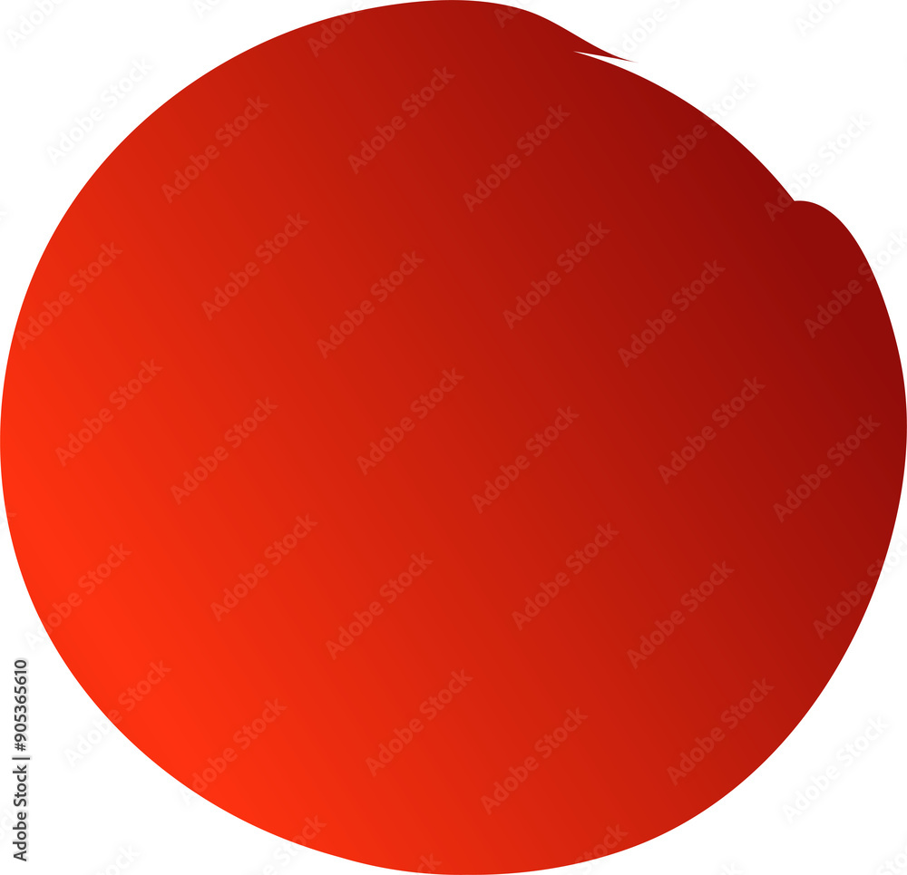Red round brush painted, ink stamp, circle banner Red round brush painted, ink stamp, circle banner
