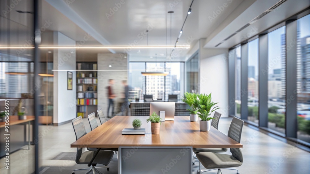 Professional Blurred Office Interior Background Professional Blurred Office Interior Background