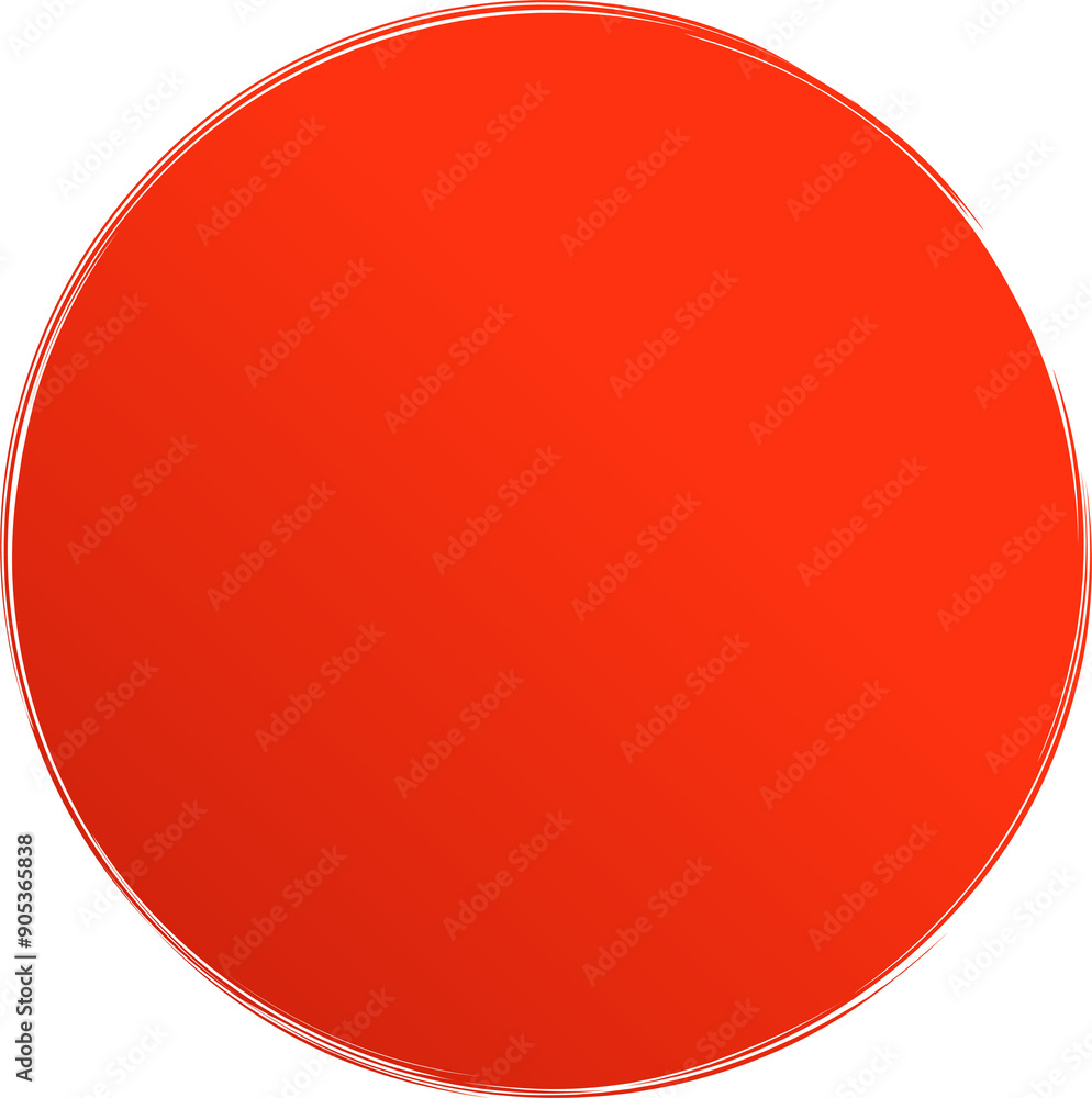 Red round brush painted, ink stamp, circle banner Red round brush painted, ink stamp, circle banner