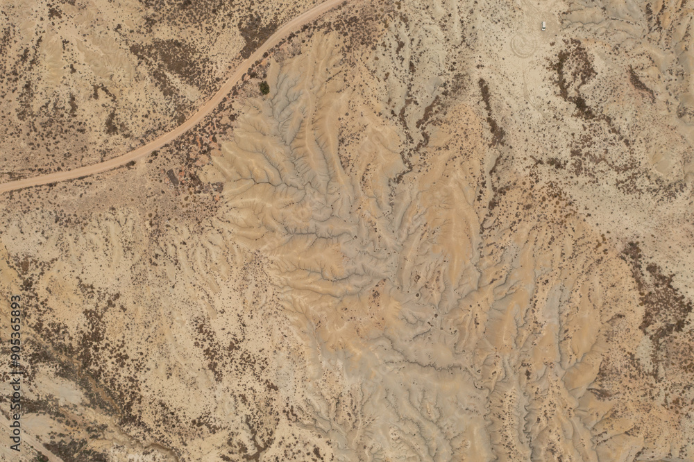 Aerial view of the Abanilla desert or Mahoya Desert in Murcia, Spain Aerial view of the Abanilla desert or Mahoya Desert in Murcia, Spain