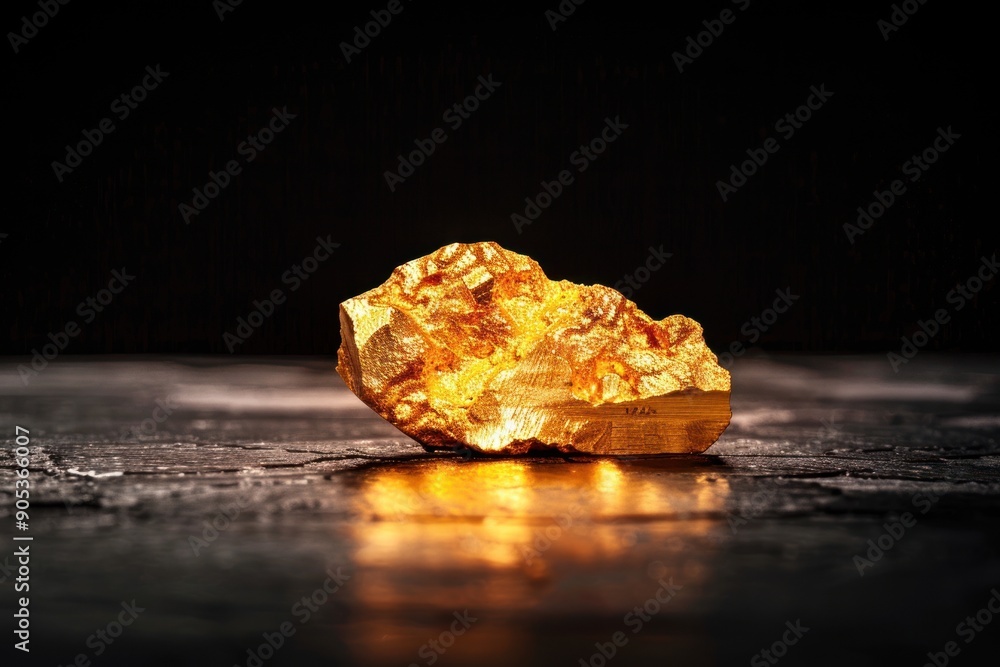 big gold nugget on dark background big gold nugget on dark background