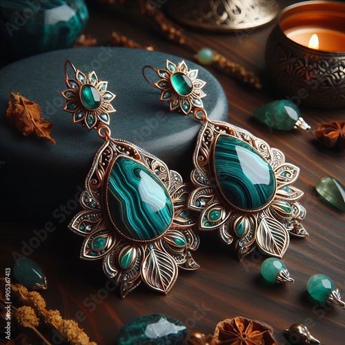 81 21 Malachite Earrings earrings featuring malachite gemstones