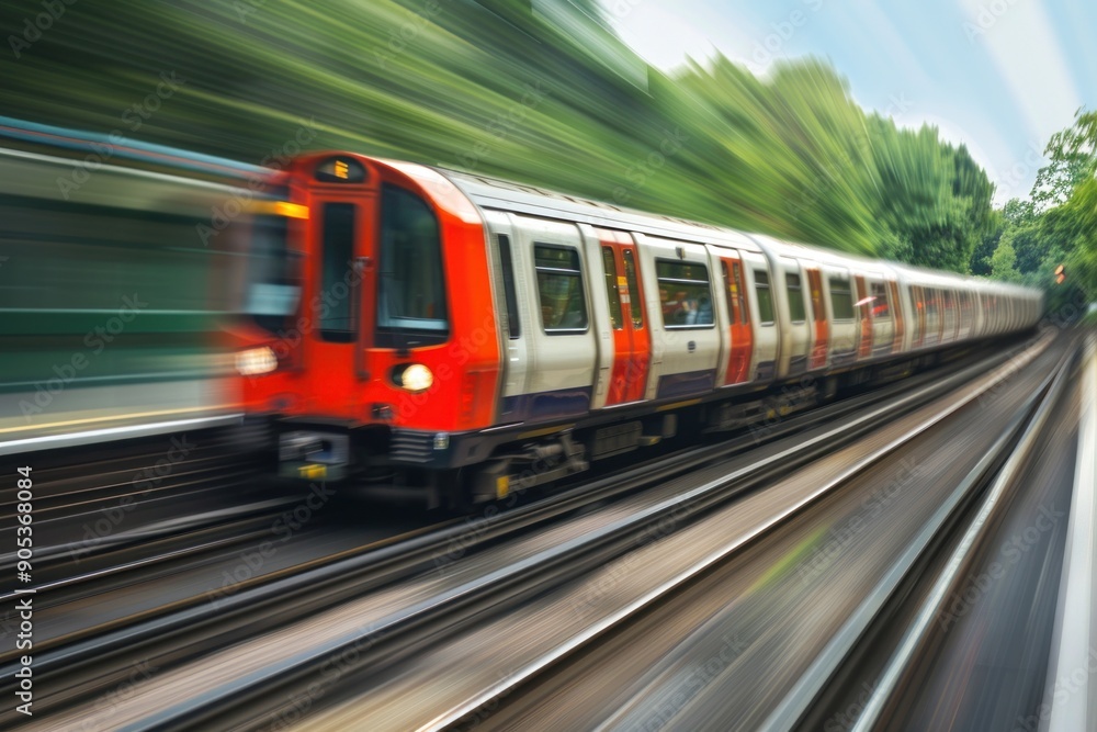 Commuter modern in motion Train - Tilt Shift Focus Commuter modern in motion Train - Tilt Shift Focus
