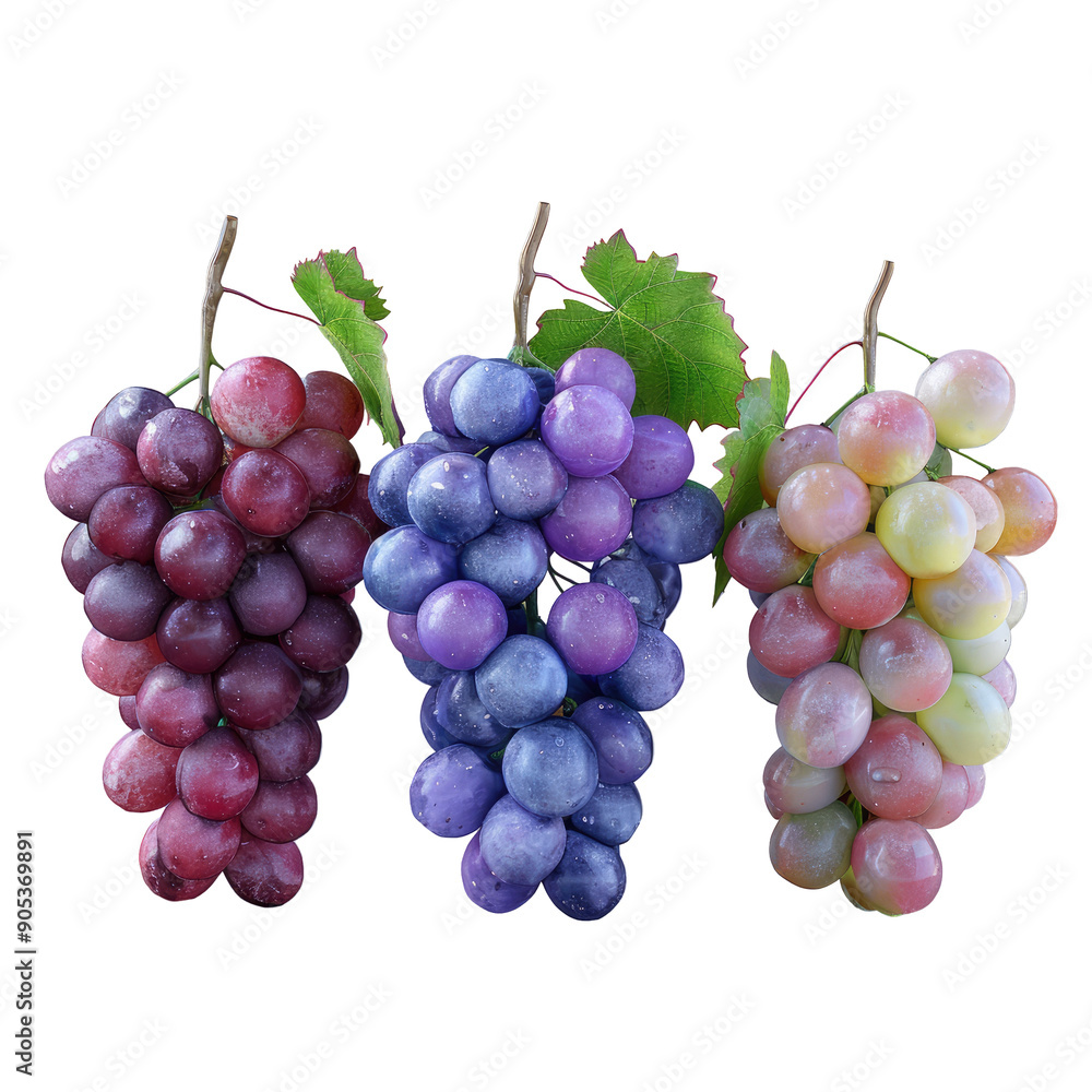 Varieties of grapes stacked on a transparent background. Varieties of grapes stacked on a transparent background.