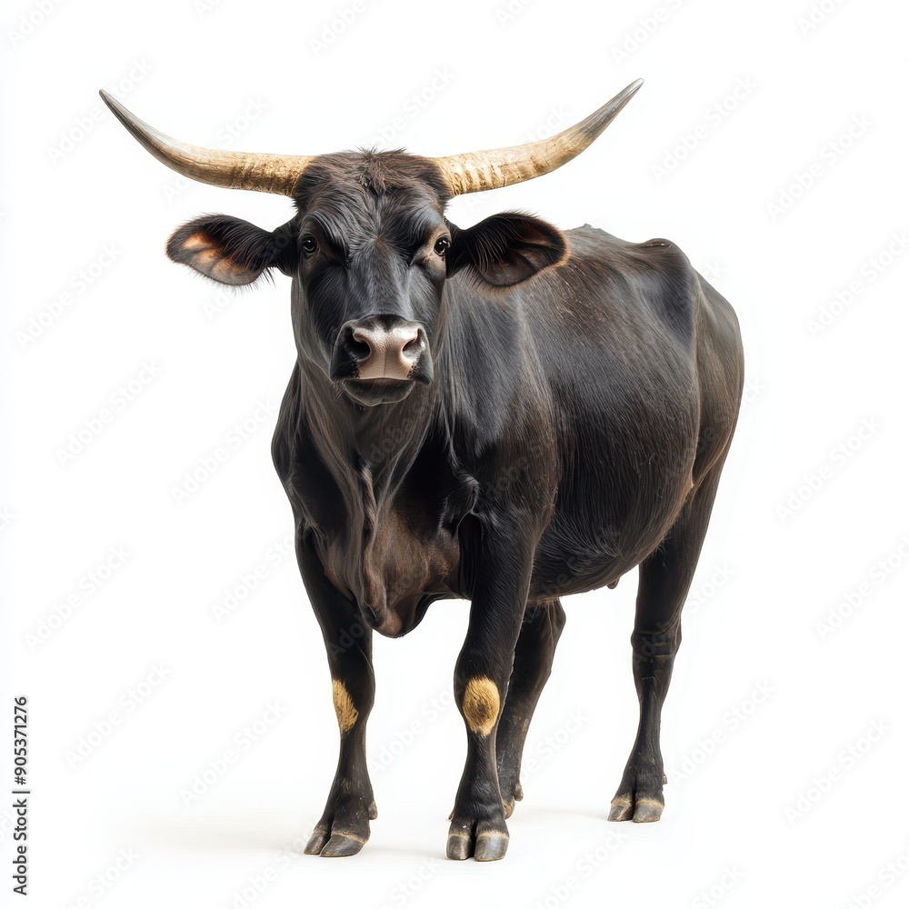 Gaur Standing Confidently on White Background Gaur Standing Confidently on White Background