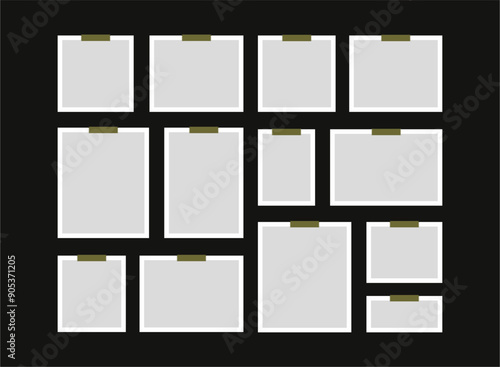 Pictures or photos frame collage abstract photo frames and digital photo wall template