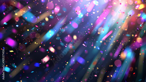 Abstract colorful confetti, holiday celebration illustration