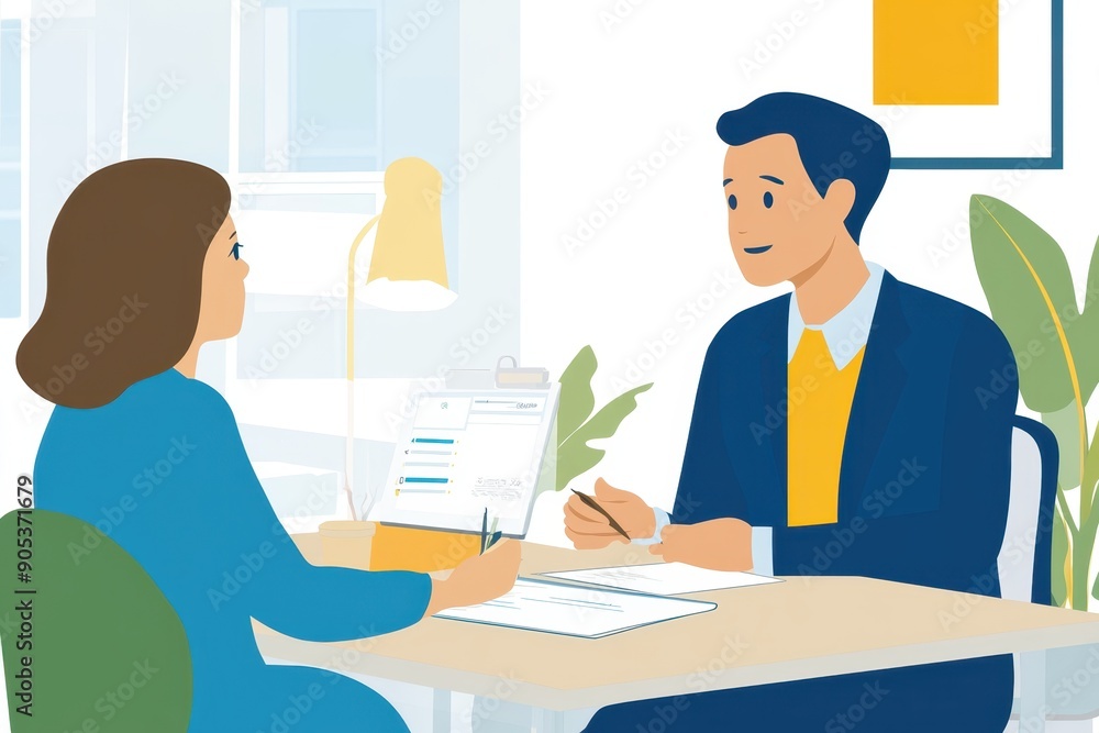Financial Adviser Providing Expert Advice on Emergency Savings to Client Financial Adviser Providing Expert Advice on Emergency Savings to Client