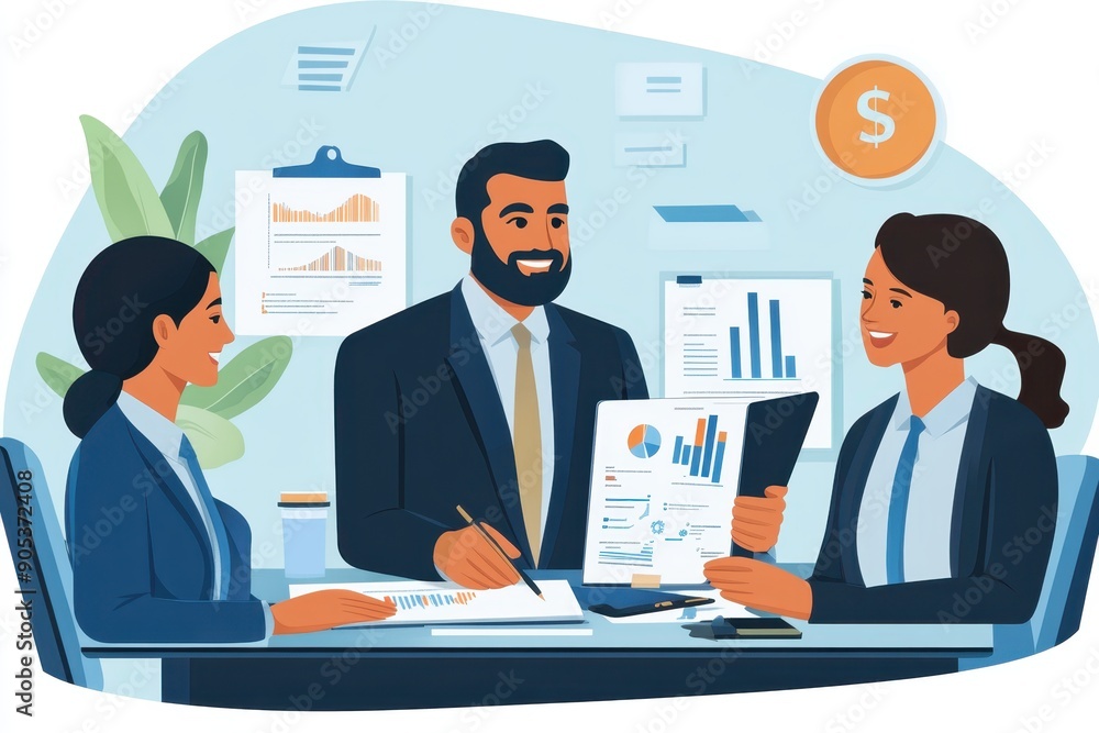 Strategic Financial Adviser Leading a Business Team in Developing Financial Strategies Strategic Financial Adviser Leading a Business Team in Developing Financial Strategies