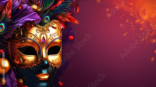 Wallpaper Mural Bright Festival Mask background with copy space for text Torontodigital.ca