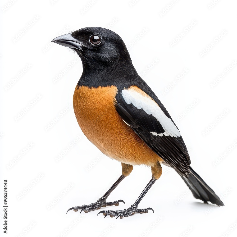 Obraz premium Rufous Treepie Isolated Against White Background, Captured in Natural Pose