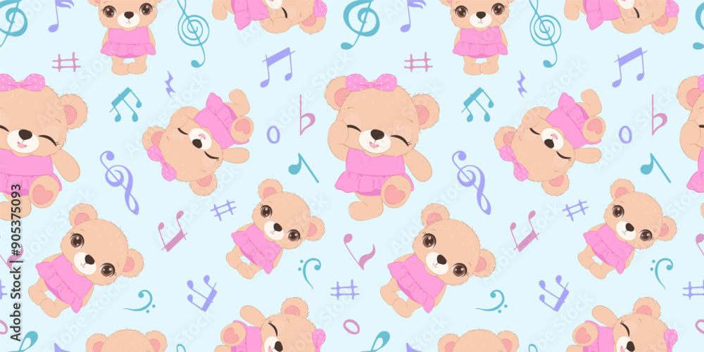 Cute baby animals seamless pattern Cute baby animals seamless pattern