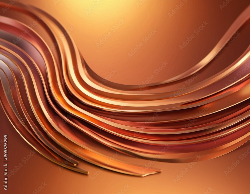 A close-up of bronze surface with a gradient, featuring curved lines and subtle light reflections. The texture of the bronze is smooth and metallic, creating a visually captivating abstract image. AI A close-up of bronze surface with a gradient, featuring curved lines and subtle light reflections. The texture of the bronze is smooth and metallic, creating a visually captivating abstract image. AI