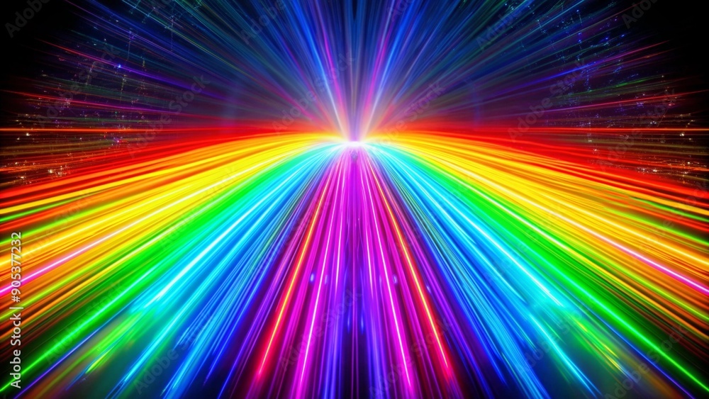 Fototapeta premium Vibrant Rainbow Light Streaks Background for Creative Designs