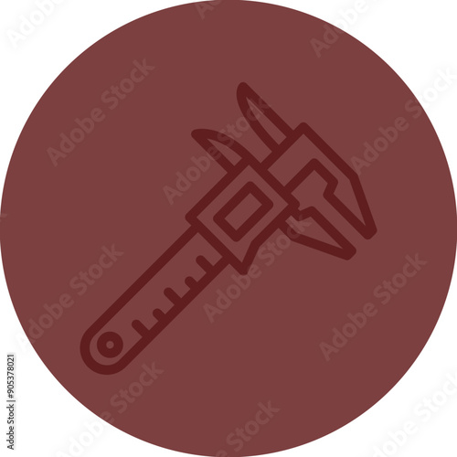 Caliper Vector Line Maroon Circle Maroon