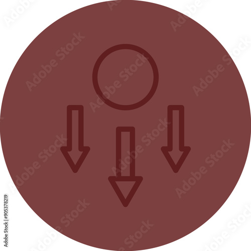 Gravity Vector Line Maroon Circle Maroon