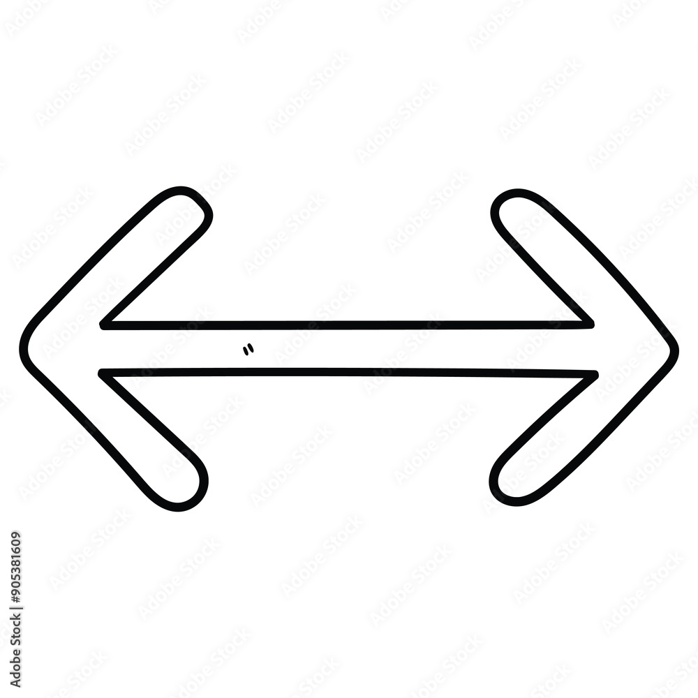 Hand drawn doodle double arrow on white background. Hand drawn doodle double arrow on white background.