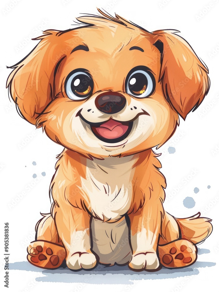 Cute orange puppy sitting with a splash background. Cute orange puppy sitting with a splash background.
