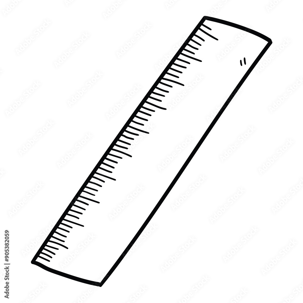 Hand drawn doodle ruler on white background. Hand drawn doodle ruler on white background.