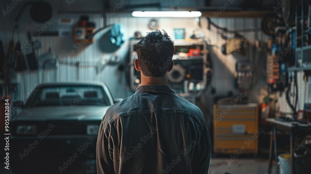 Mechanic garage background generative ai Mechanic garage background generative ai
