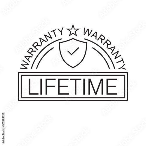 lifetime warranty sticker. guarantee sign and symbol.
