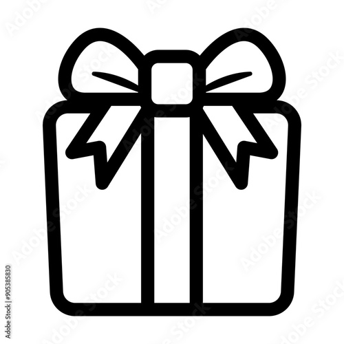 Gift icon in thin line style vector illustration graphic design