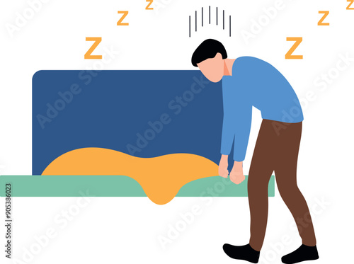 The boy is tired and going to bed.