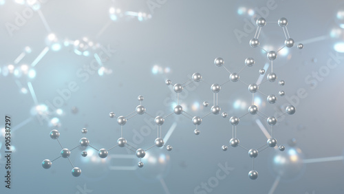 oteseconazole molecular structure, 3d model molecule, antifungal, structural chemical formula view from a microscope