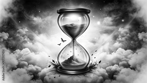 Deadline Concept with Time Running Out in Hourglass