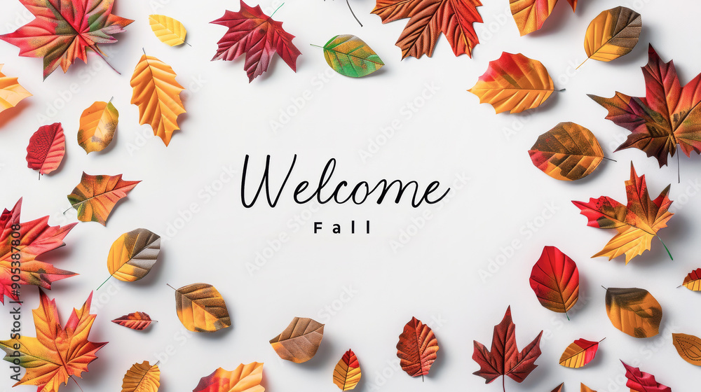 Autumn-themed design with the text Autumn-themed design with the text