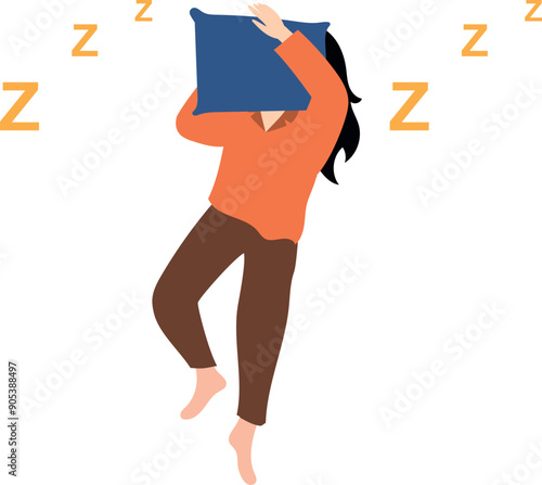 The girl is sleeping.