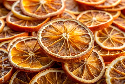 A close-up photograph of sliced dried orange