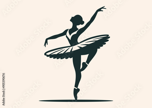 Pirouette of graceful ballerina. The elegance and plasticity of ballet