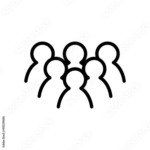 Refugee icon in thin line style vector illustration graphic design