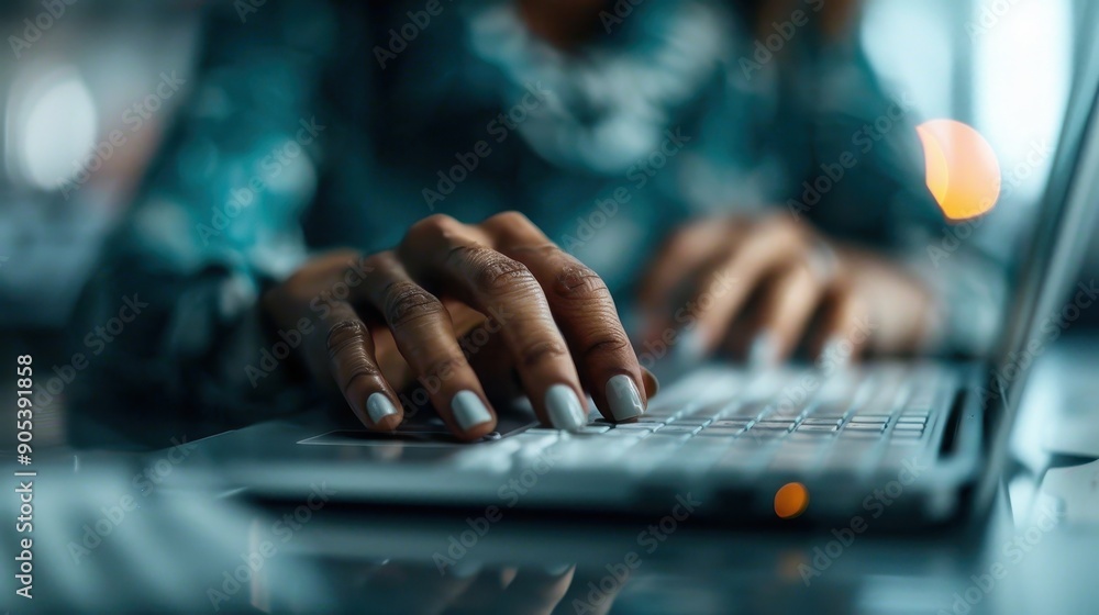 A close-up view of hands typing on a laptop keyboard, indicating focus and productivity in a modern workspace environment, highlighting technology's role in daily tasks. A close-up view of hands typing on a laptop keyboard, indicating focus and productivity in a modern workspace environment, highlighting technology's role in daily tasks.