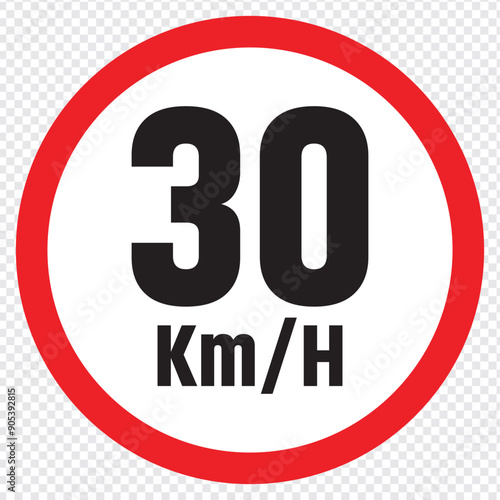 Speed limit sign 30 km h icon . vector illustration. eps 10