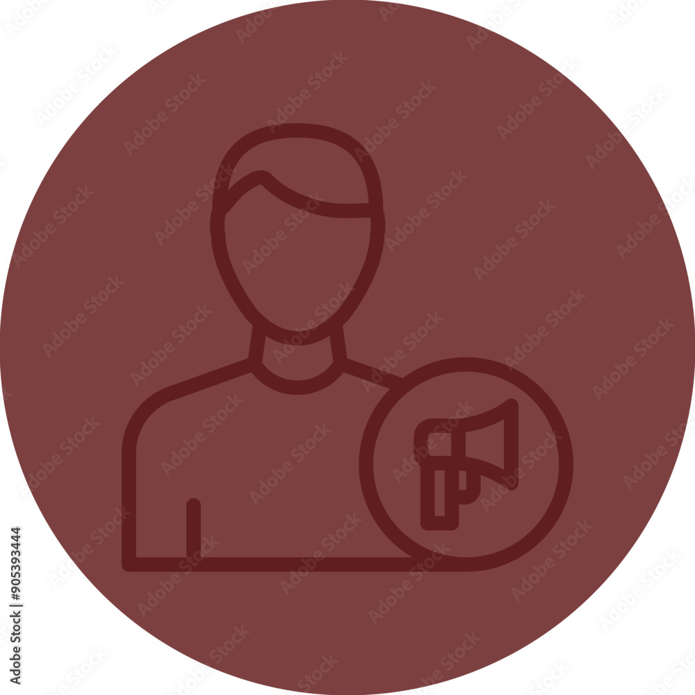 Fototapeta premium Influencer Vector Line Maroon Circle Maroon