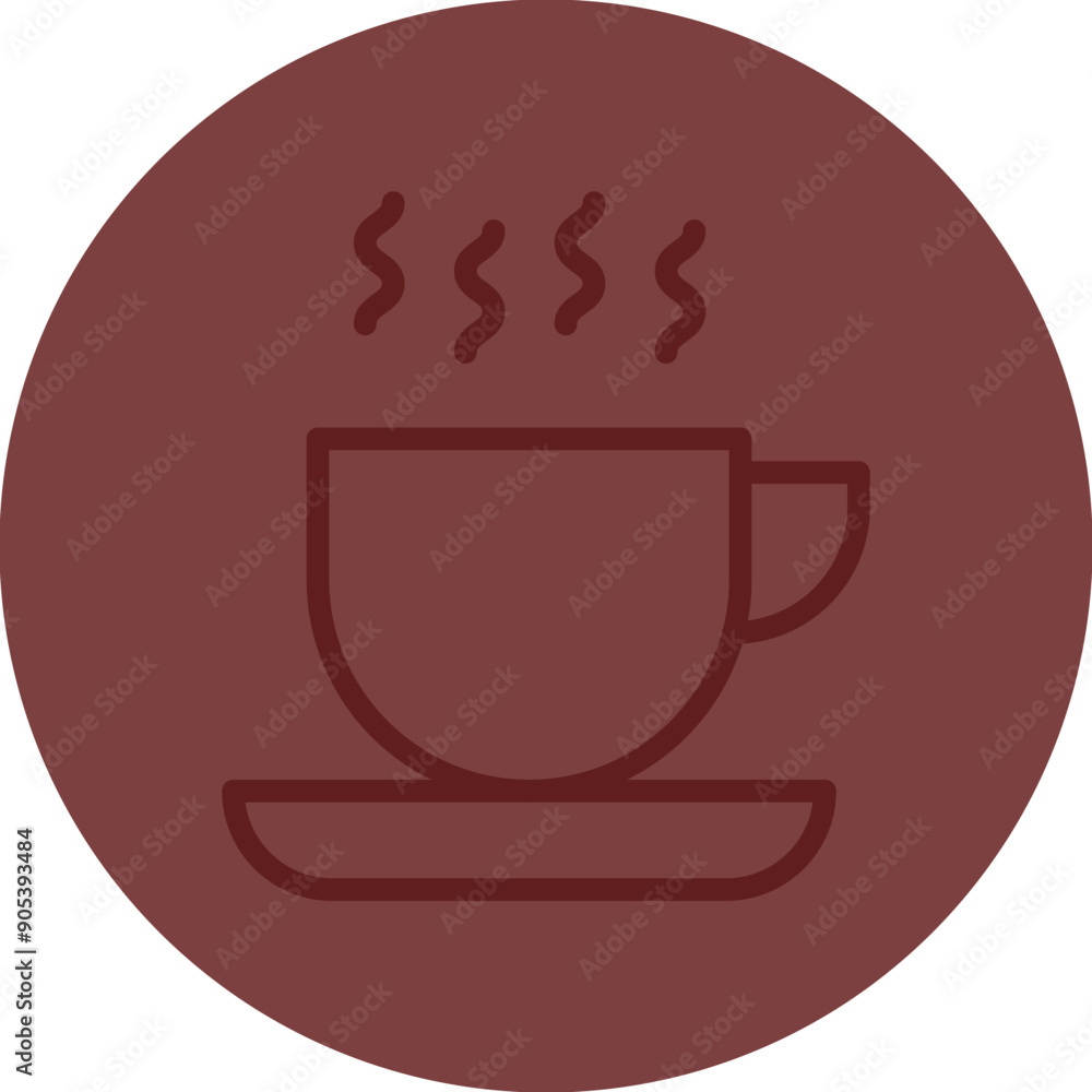 Coffee Vector Line Maroon Circle Maroon Coffee Vector Line Maroon Circle Maroon