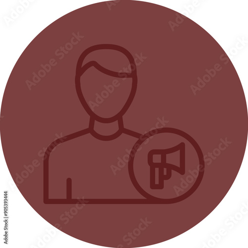 Influencer Vector Line Maroon Circle Maroon