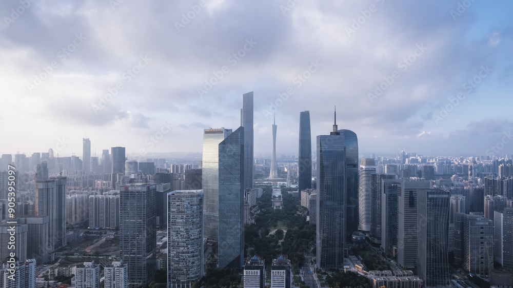 Aerial photography of Guangzhou city center skyline Aerial photography of Guangzhou city center skyline