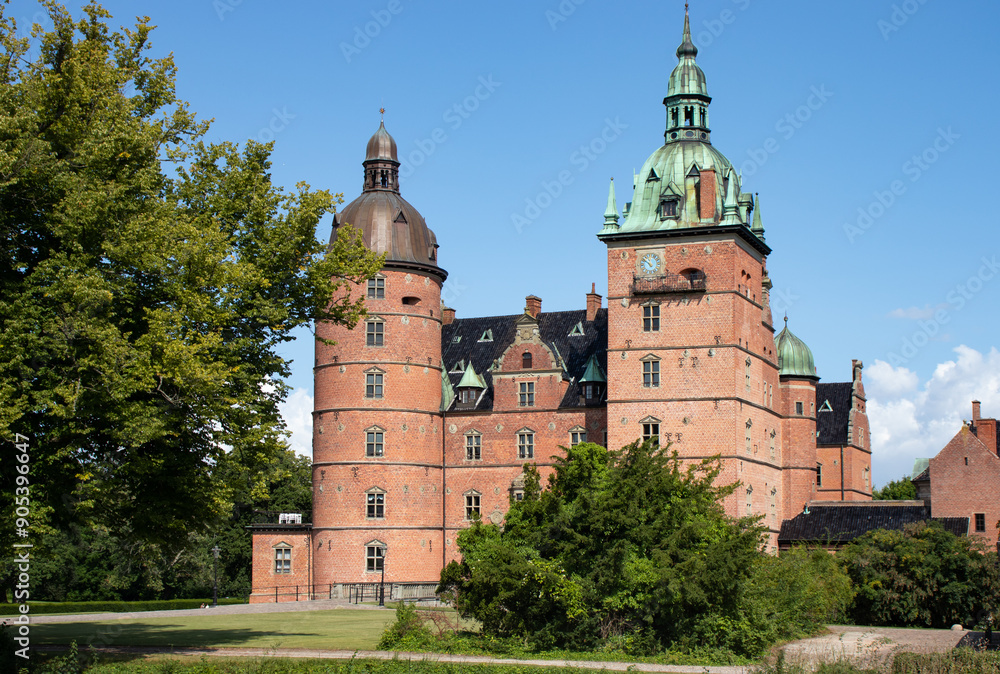 Obraz premium Castle of Vallo, Denmark on a sunny summer day. Royal Denmark.