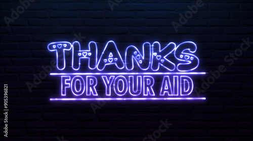 Thanks for Your Aid, 3d neon sign photo