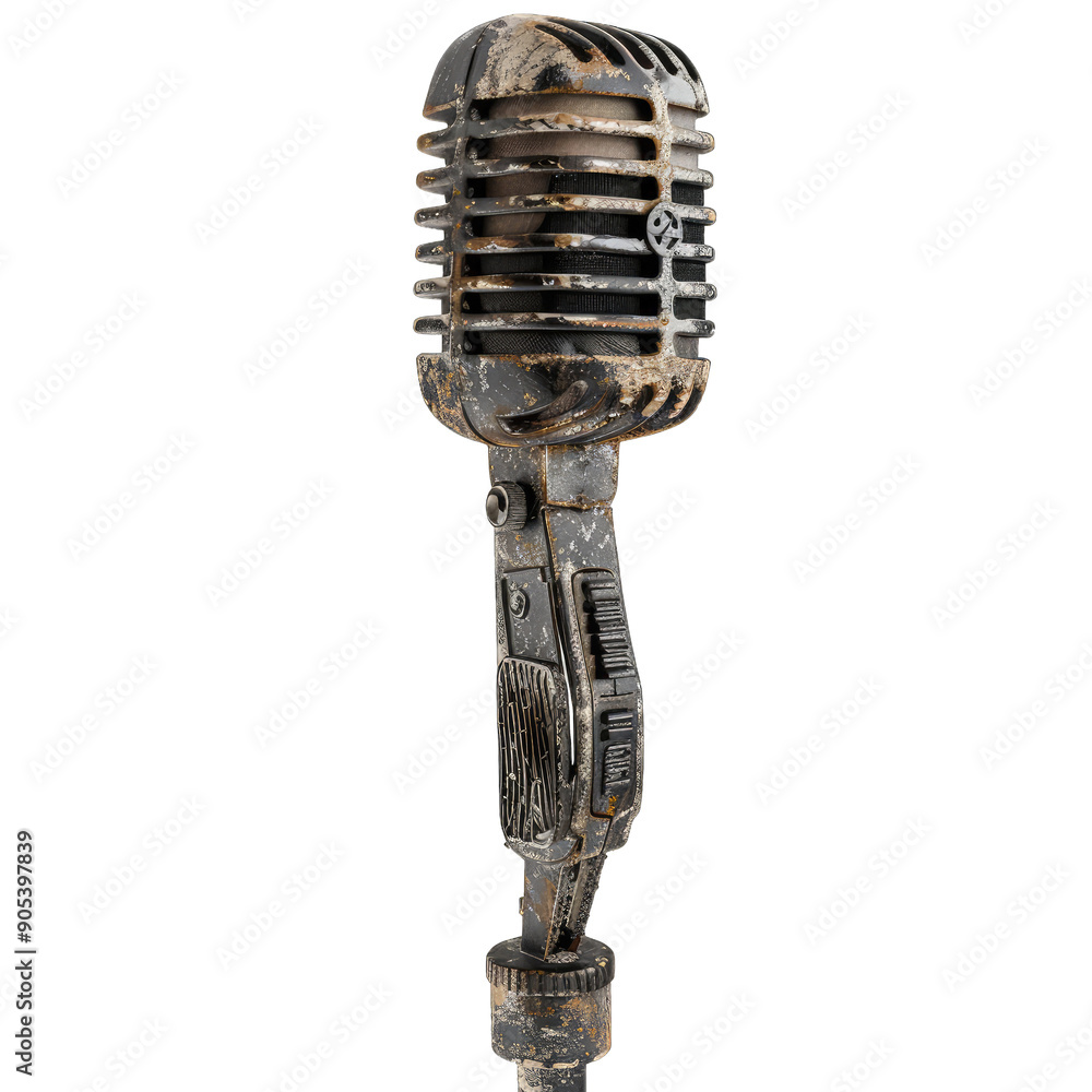 Fototapeta premium fantasy vintage microphone No background