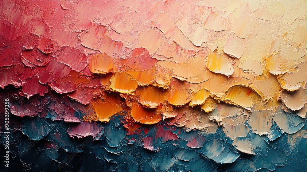Abstract Oil Painting with Colorful Swirls and Vibrant Colors Abstract Oil Painting with Colorful Swirls and Vibrant Colors